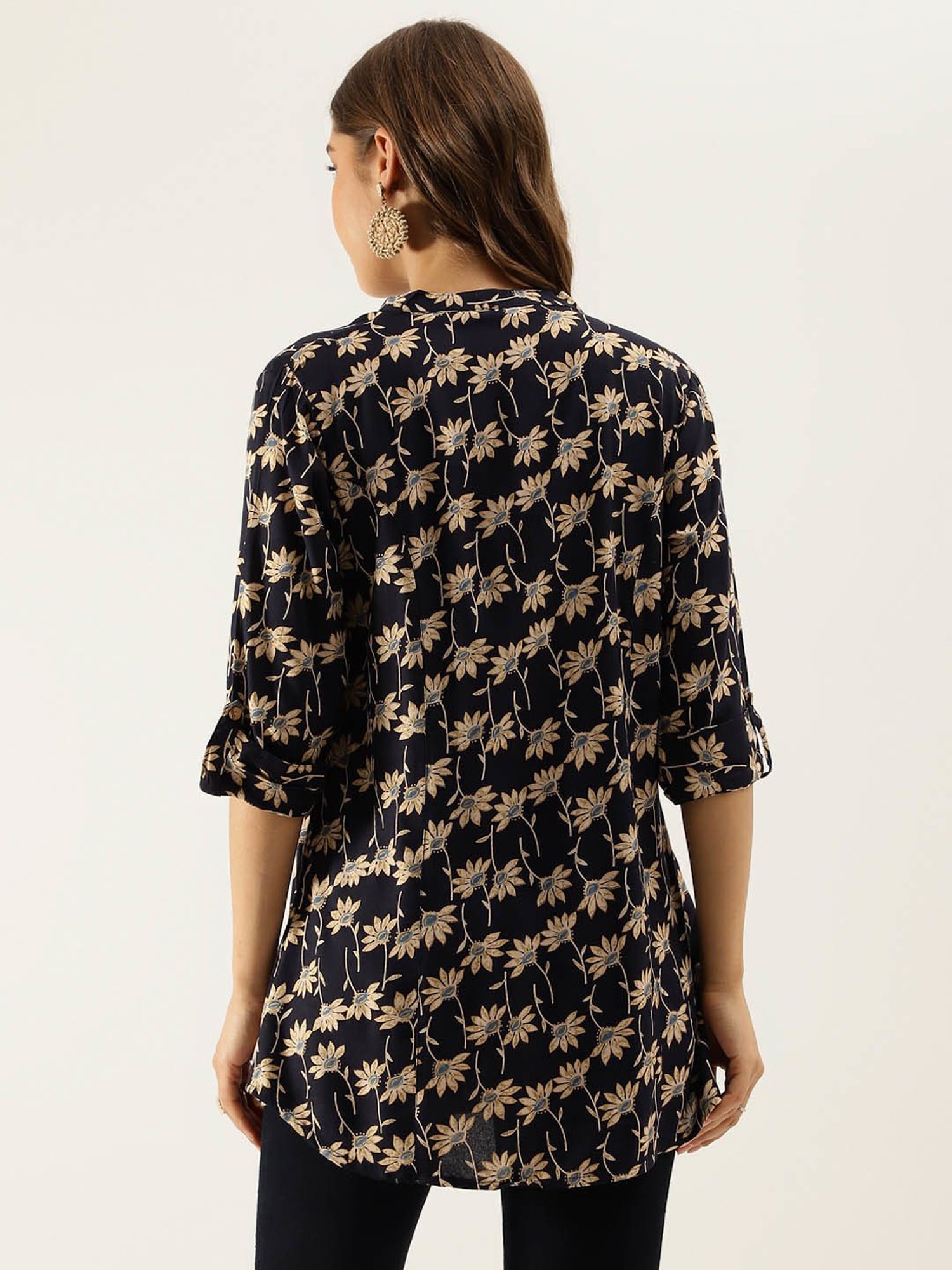 Divena Navy Printed Top