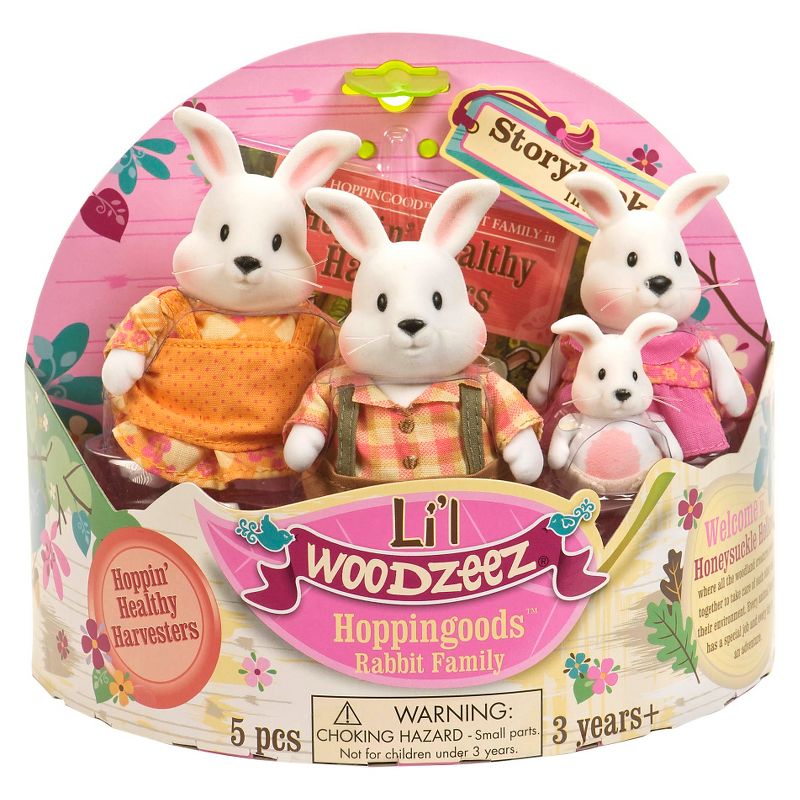 Li'l Woodzeez Miniature Animal Figurine Set - Hoppingood Rabbit Family