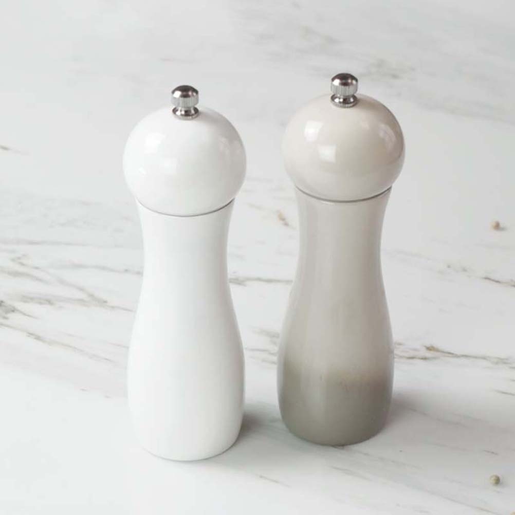 1pc 6 Inches Ceramic Manual Pepper Grinder Pepper Mill Salt Container Kitchen Gadget (White)