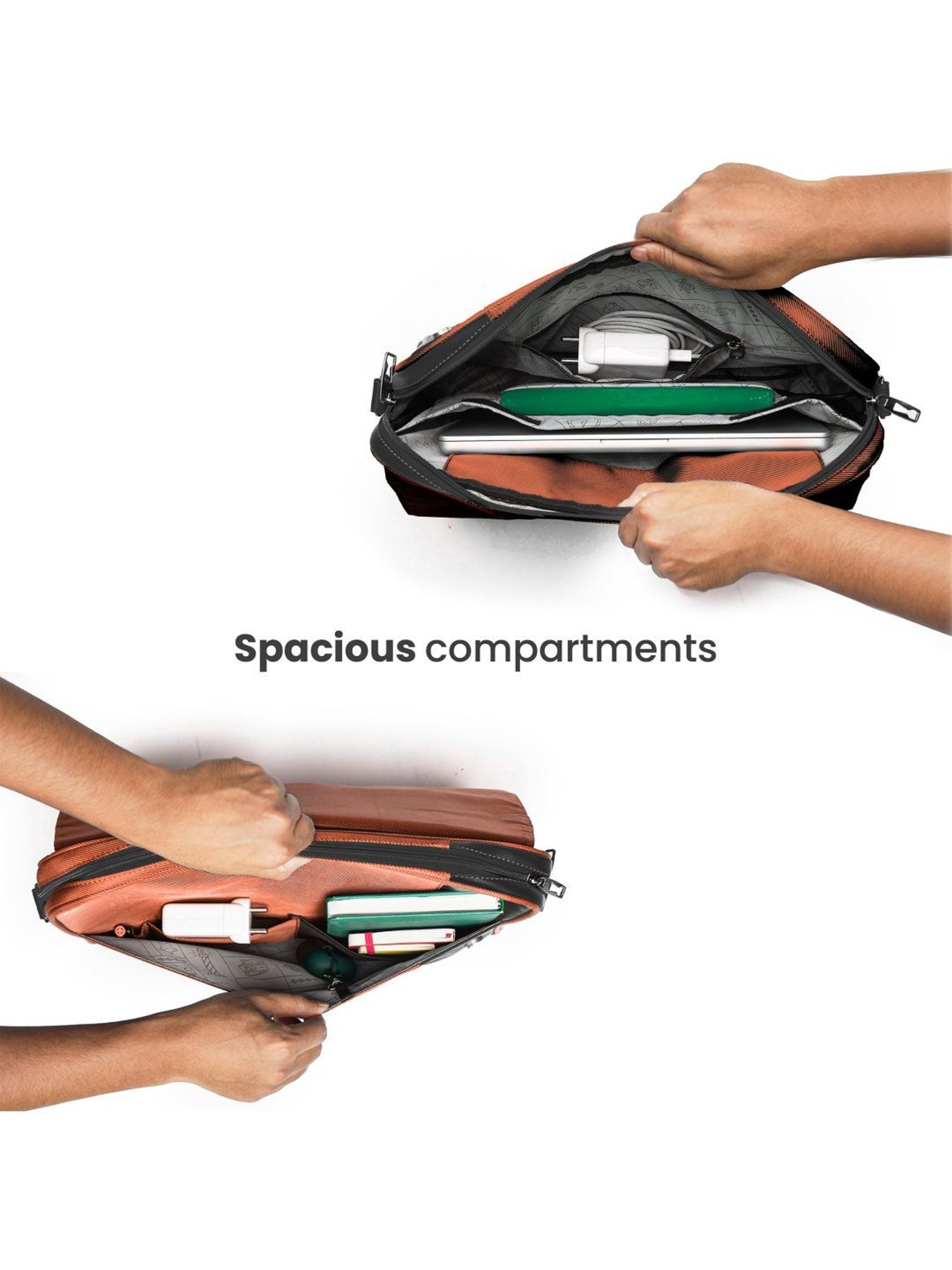 Assembly Rust Medium Laptop Messenger Bag with USB Charging Port