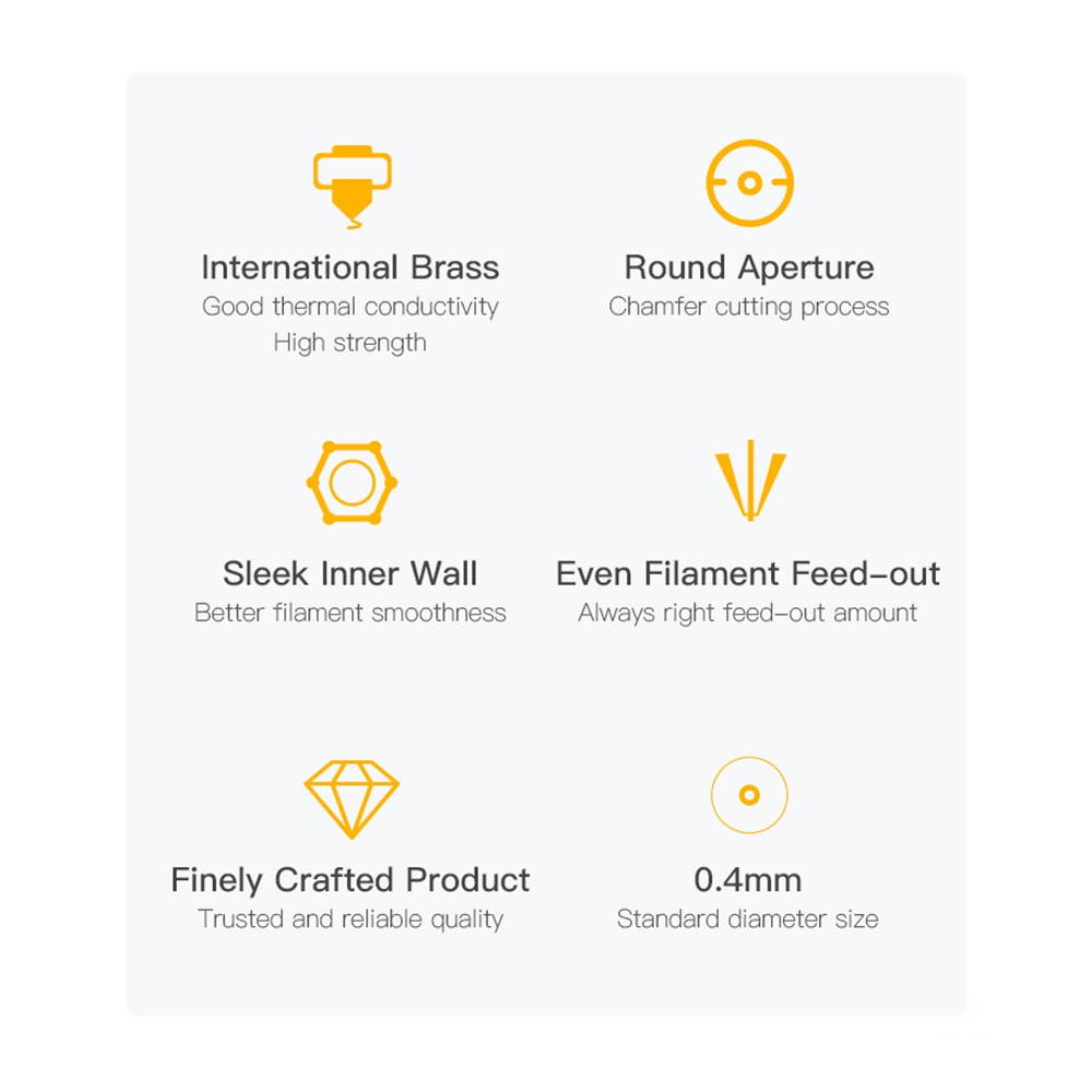 Original Creality 12pcs Extruder Brass Nozzle MK Thread Printer Head 0.4mm Output for Creality CR-6 SE 3D Printer 1.75mm Filament