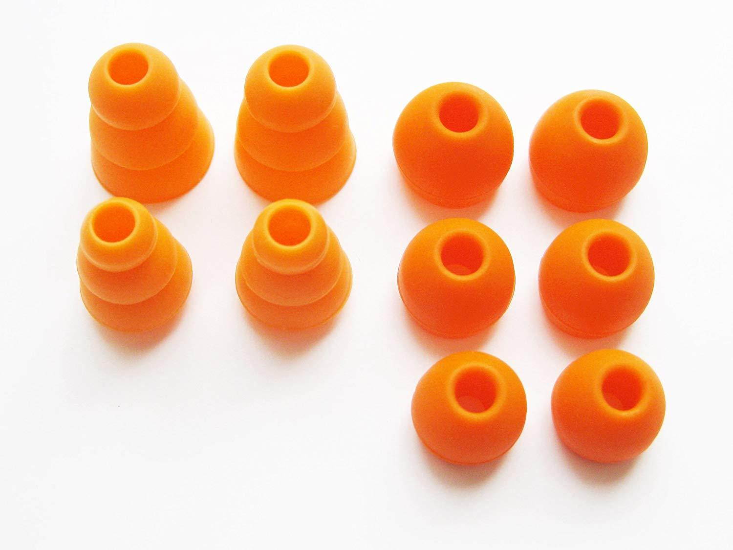 Orange Replacement Earbuds Eartips Set for Monster Beats Dr. Dre Tour, urBeats 2.0, HeartBeats 2.0 (Lady Gaga), DiddyBeats and Monster Turbine Pro In-Ear Stereo Earphones