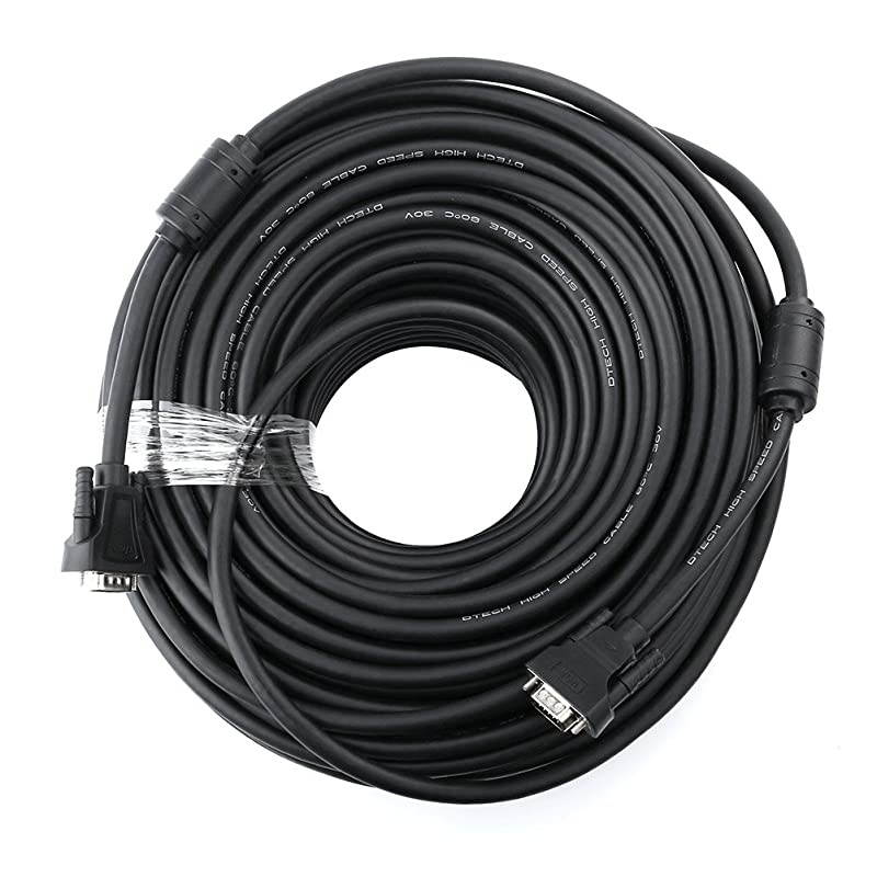 Heavy Duty 150 Feet Long VGA Cable Male to Male Computer Monitor Cord 1080p High Resolution 46m Black