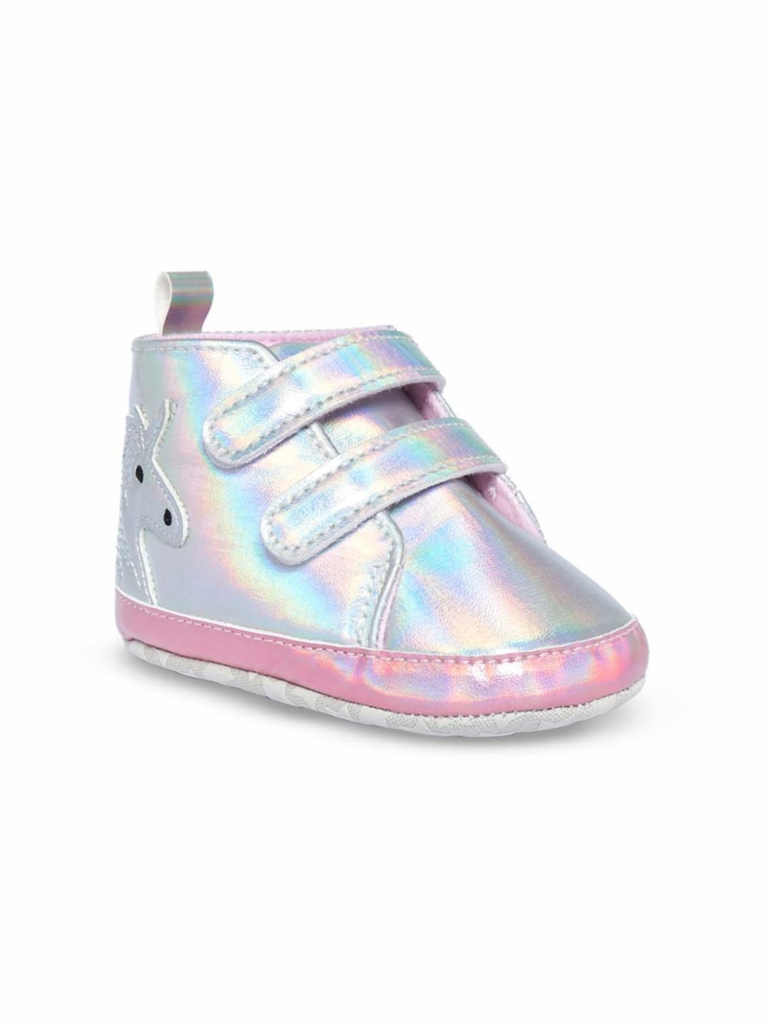 Baby Moo Kids Brown & White Velcro Shoes