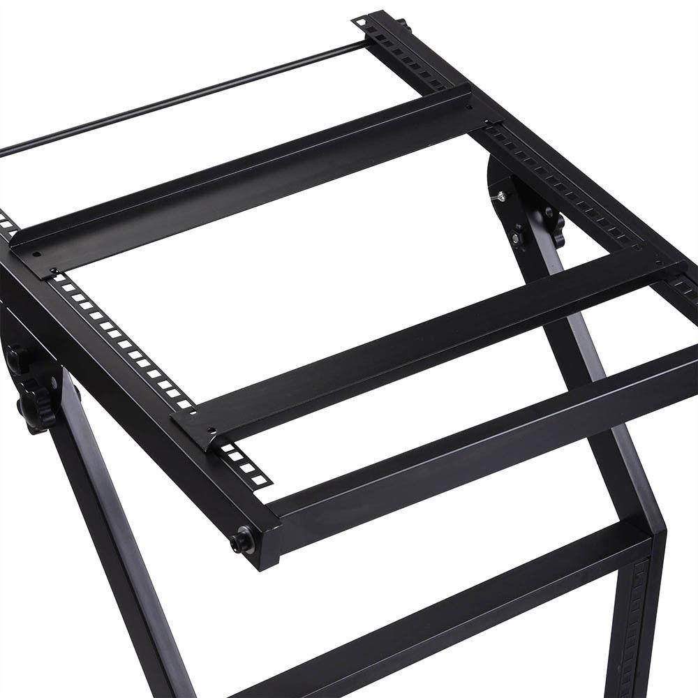 16U 19" Rack Mount Mixer Stand Studio Cart Stage Amp Adjustable Stage Party Show