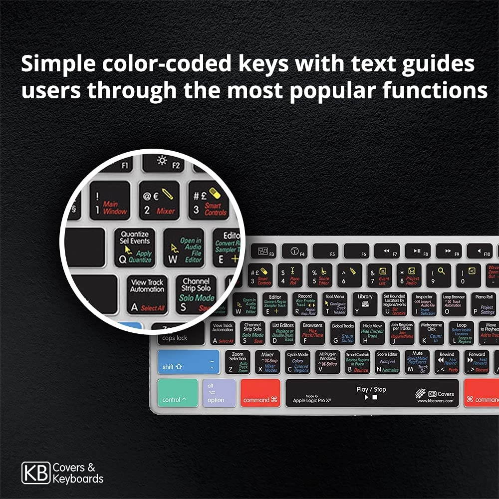 KB Covers Logic Pro Keyboard Cover Compatible with 13&rdquo; & 15&rdquo; MacBook Pro w Touch Bar (2016+) | Ultra Thin Dust Water & Dirt Resistant Silicone Skins