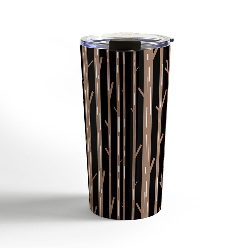 Lisa Argyropoulos Modern Trees Black Travel Mug 20 oz Stainless Steel Travel Mug - Deny Designs