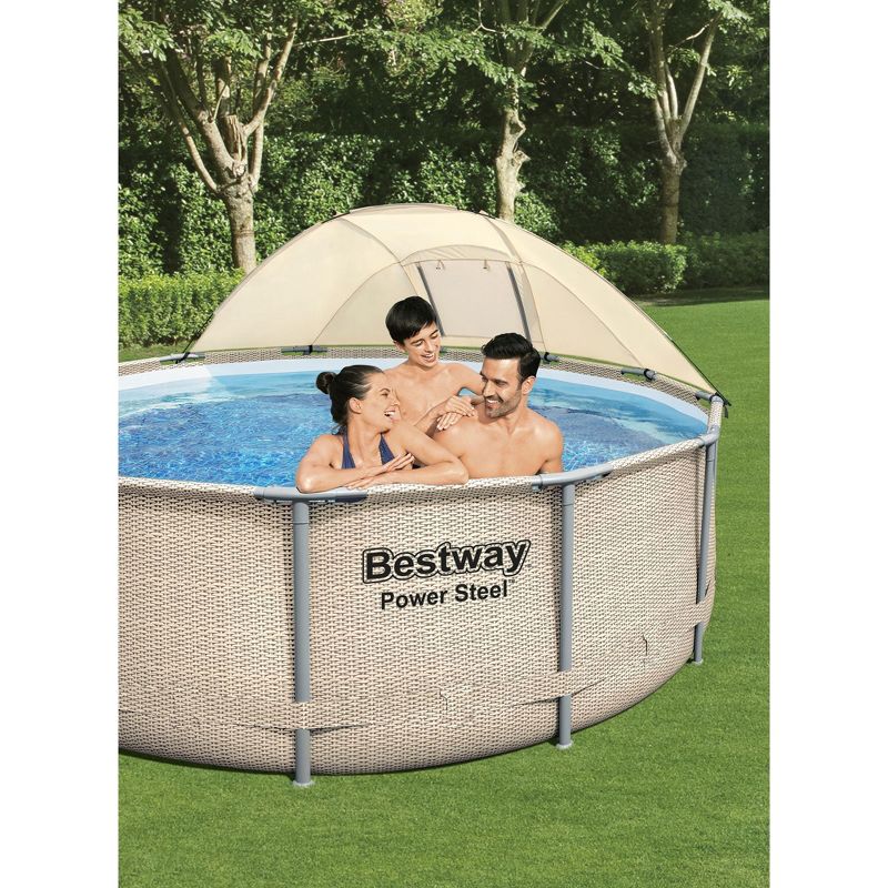 Bestway 5614UE 13 Foot x 42 Inches Power Steel Frame Above Ground Swimming Pool Set with Filter Pump, Ladder, Cover, Canopy, and Chemical Dispenser