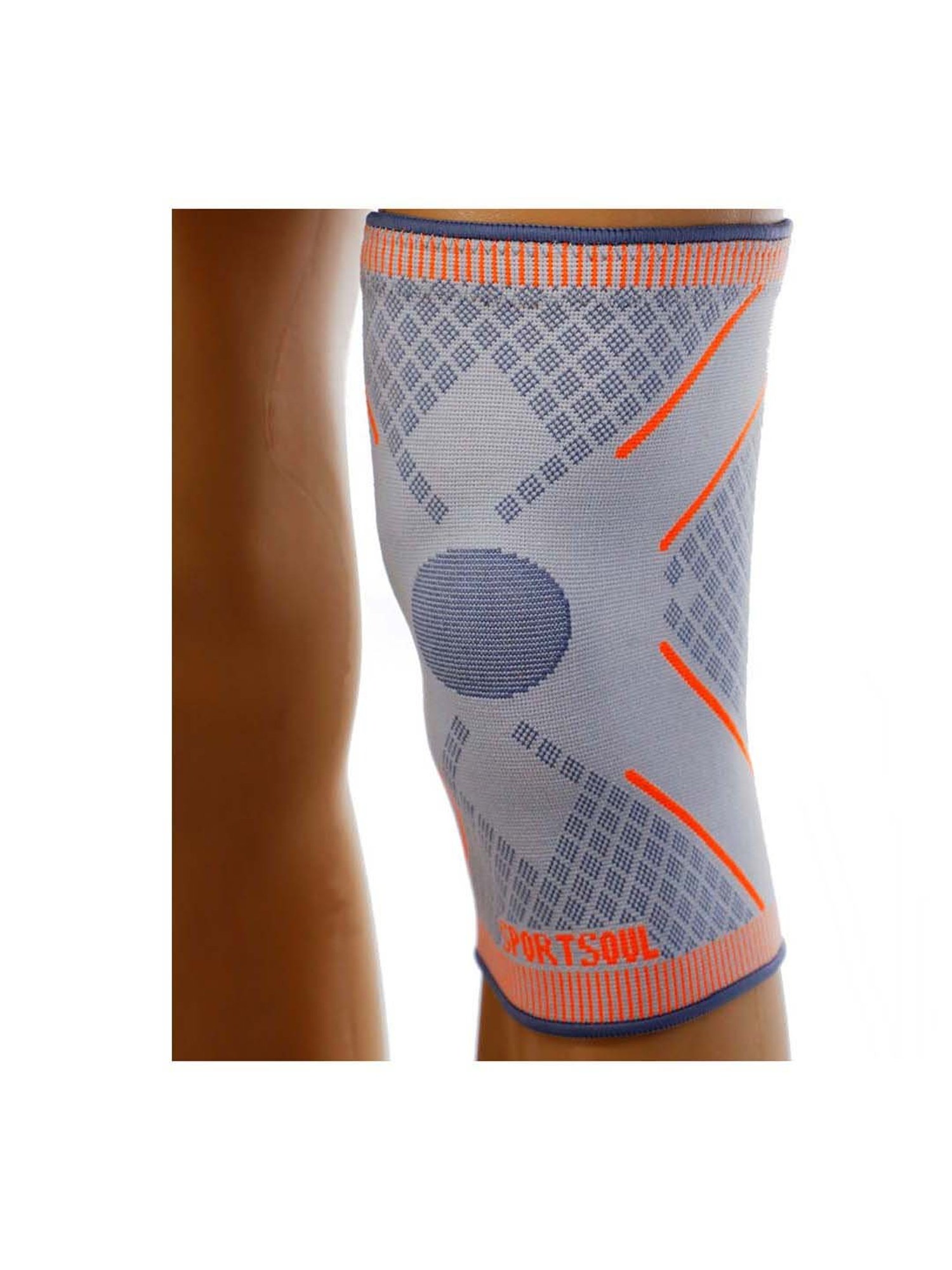SportSoul Blue & Orange Anti Slip Compression Knee Support Pack of 2 (Small)