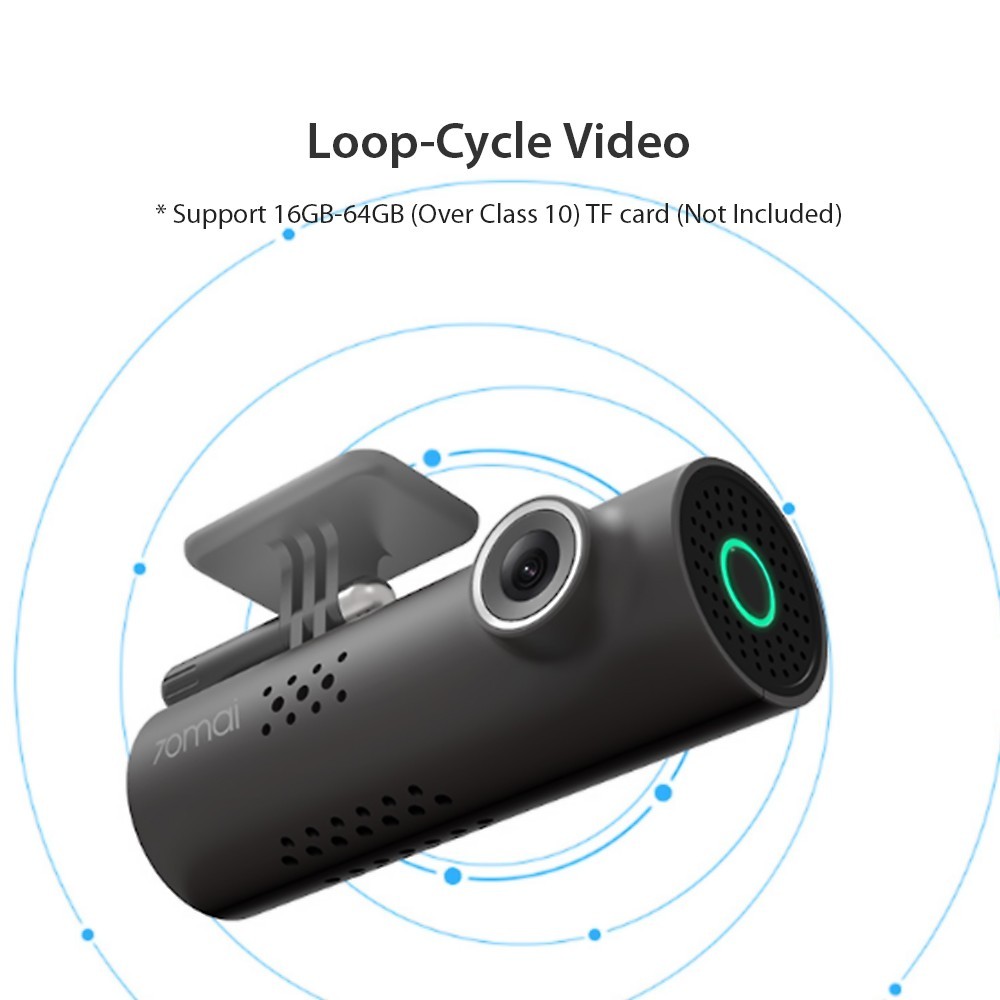 Global Version Xiaomi 70mai Smart Dash Cam 1S Car DVR 1080P HD Night Vision Voice Control WiFi Car Camera Smart Parking Monitor Car Recorder Upgrade Version