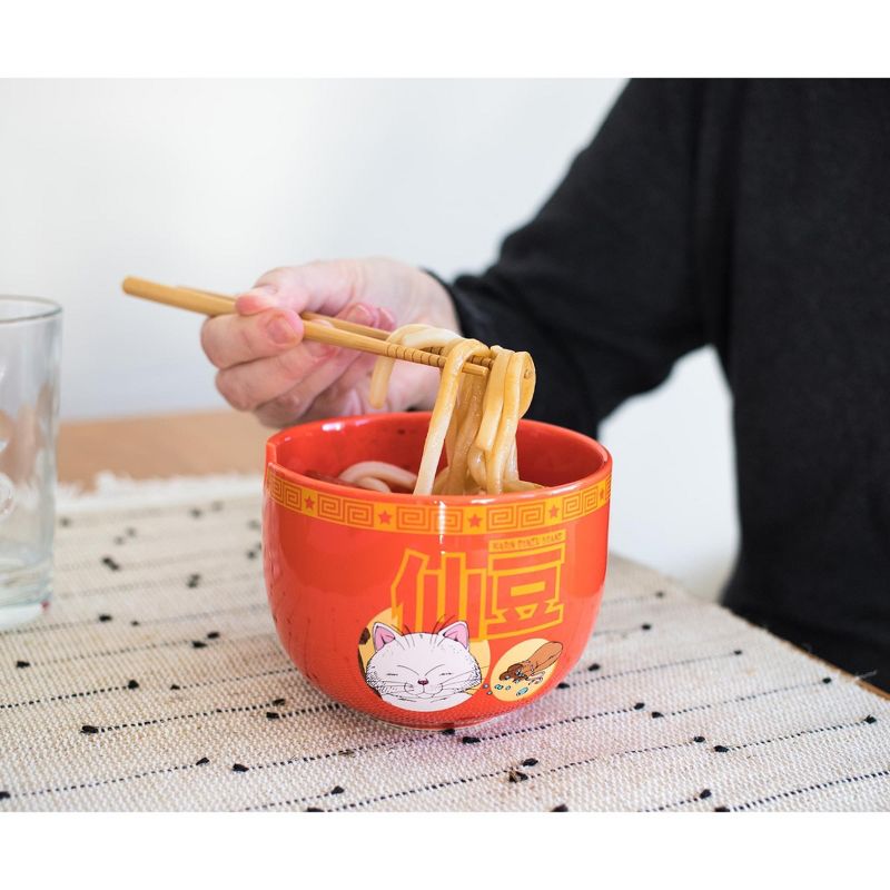 Just Funky Dragon Ball Z Karin Japanese Dinnerware Set | 16-Ounce Ramen Bowl and Chopsticks