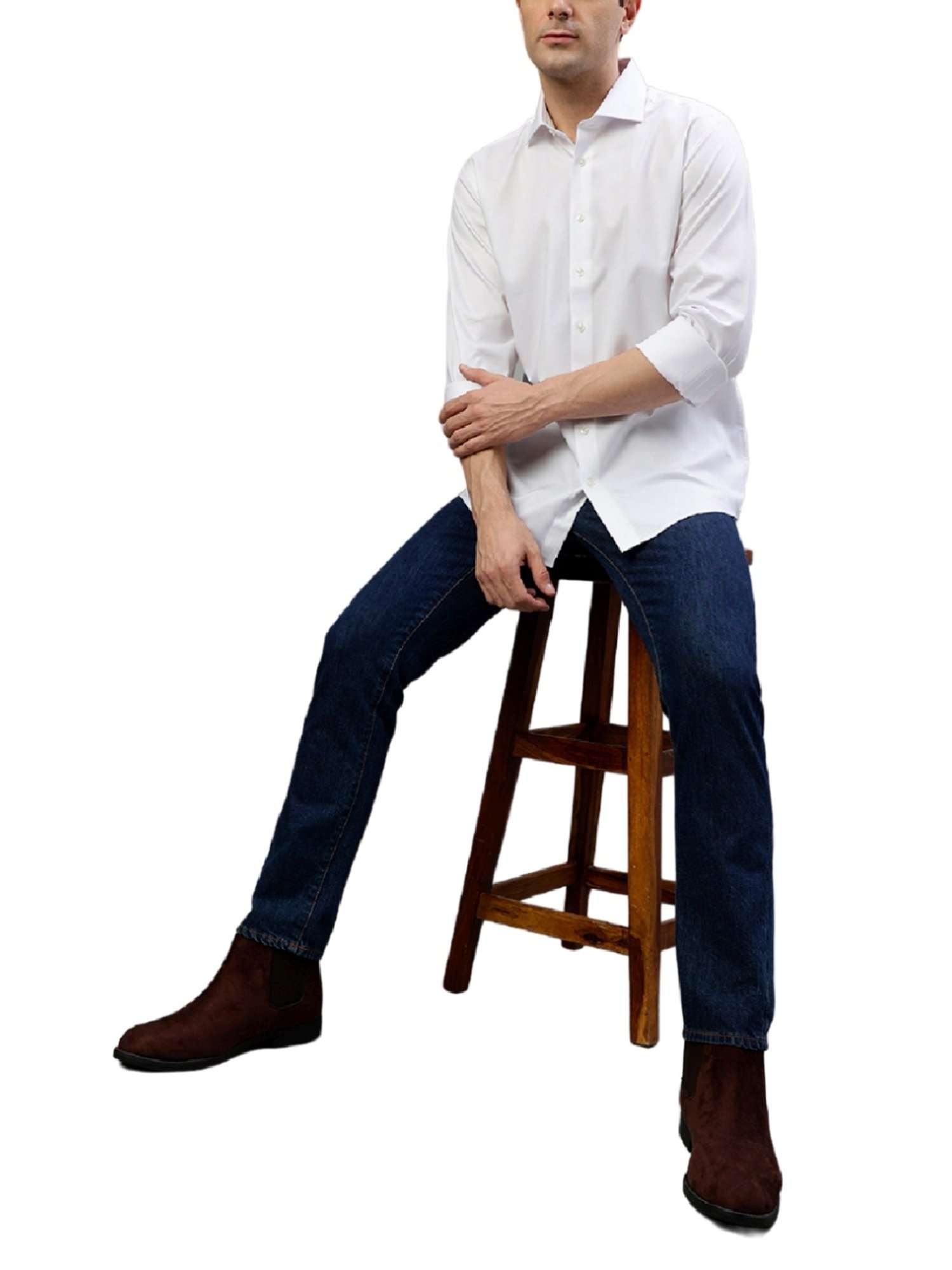 Bruun & Stengade White Cotton Regular Fit Shirt