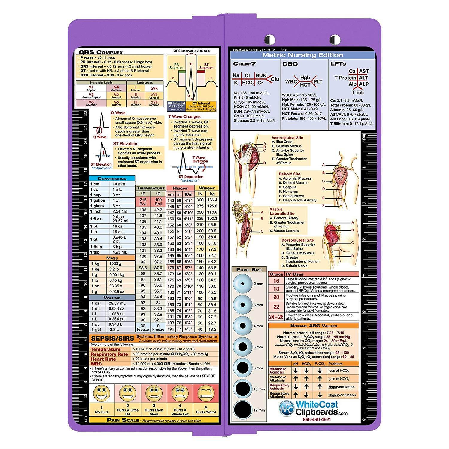 ?WhiteCoat Clipboard - Vertical - Lilac - Metric Nursing Edition