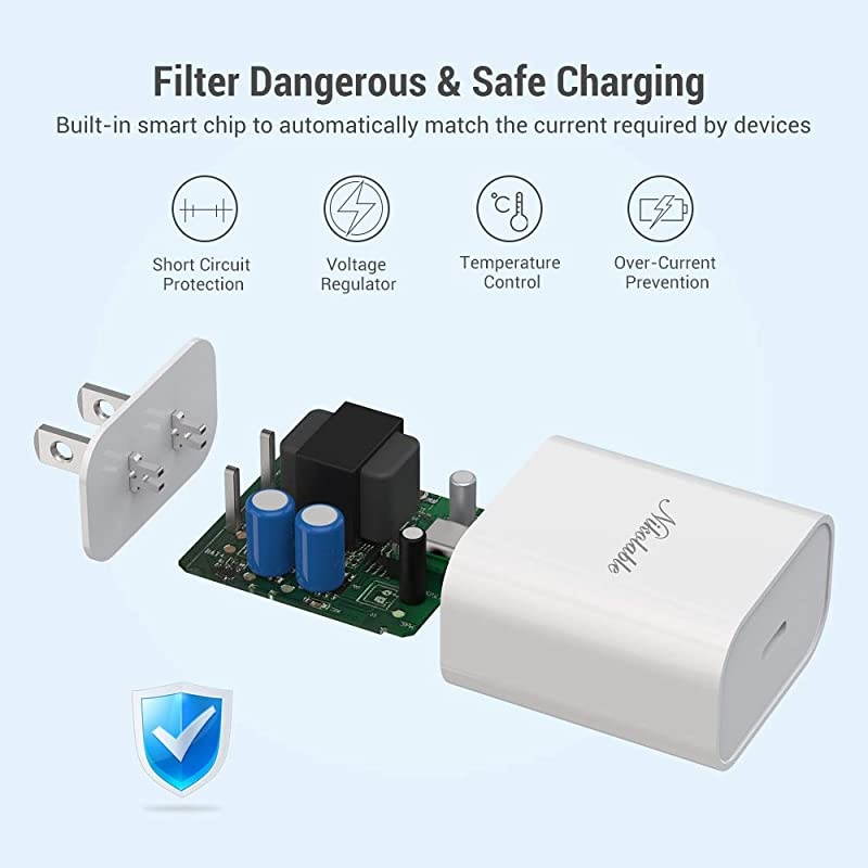 iPhone Fast Charger  18W PD Wall Charger MFi Certified 6FT USB C to Lightning Cable Power Delivery Adapter Support Quick Charging for iPhone 12 Pro Max 11 Pro XR XS X 8 Plus iPad Pro