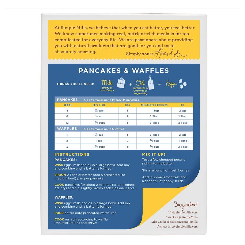Simple Mills Gluten Free Pancake & Waffle Almond Flour Mix - 10.7oz