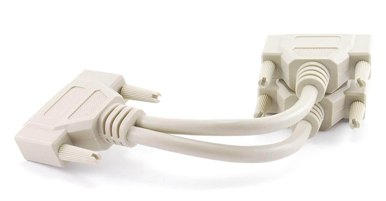 CablesOnline 8 inch DB25 Parallel Male/Dual Female Y-Splitter Printer Cable (YS-005)