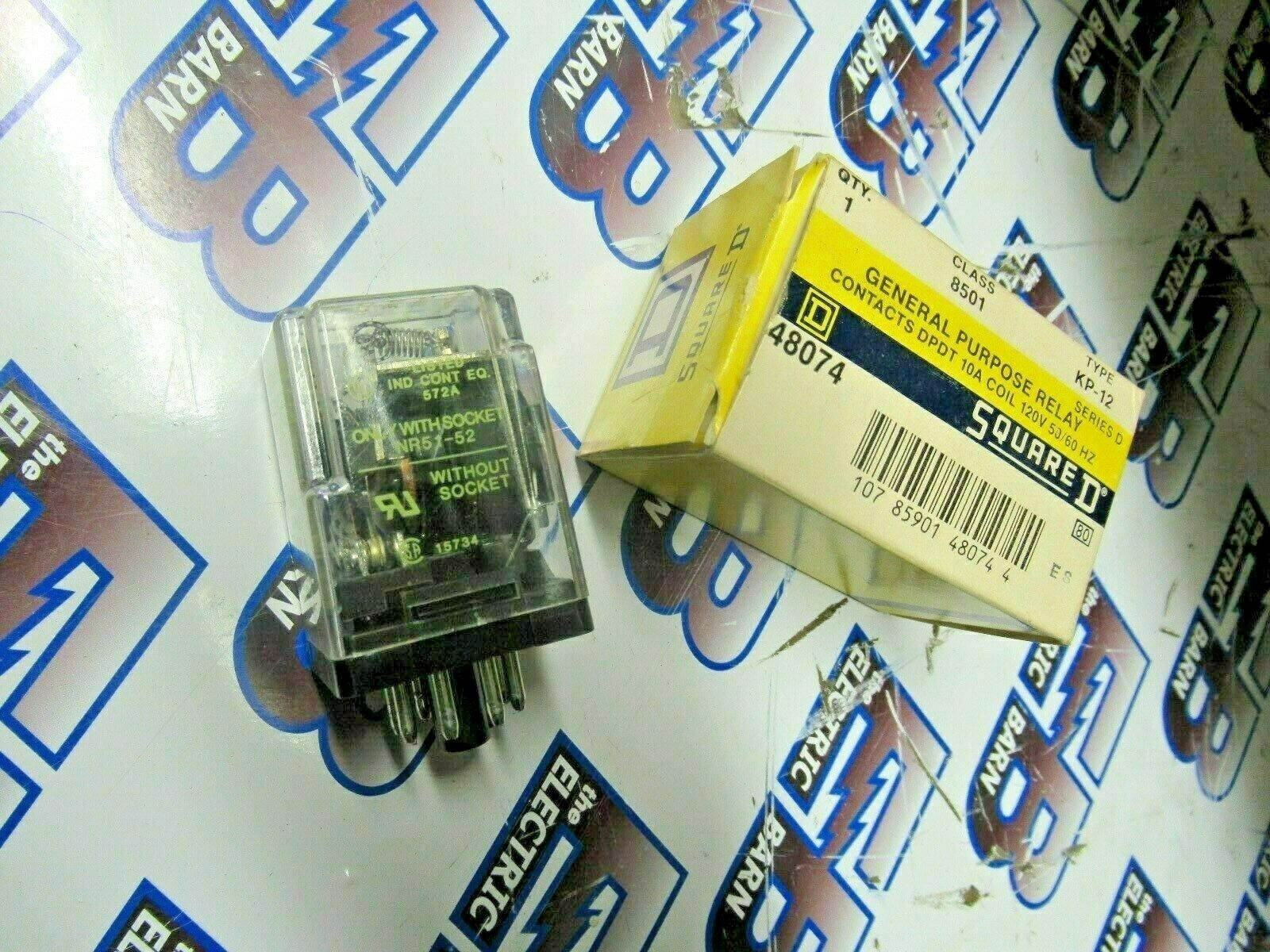 SQUARE D 8501KP12 GENERAL PURPOSE RELAY, DPDT 10 AMP, 120 VOLT COIL - NEW