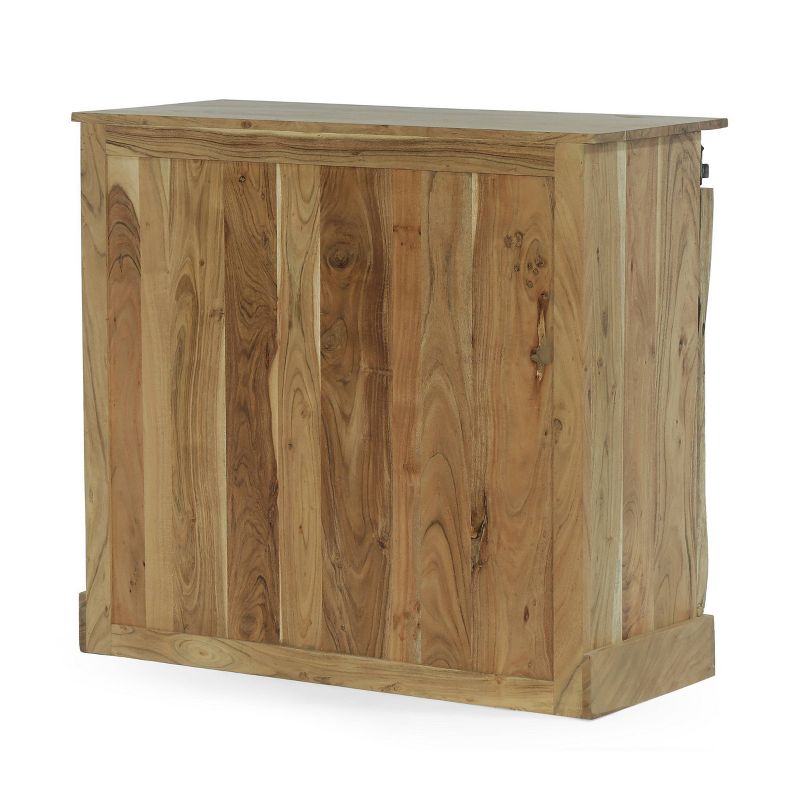 Laymon Modern Industrial Handcrafted Acacia Wood Live Edge Sideboard with Sliding Door Natural/Black - Christopher Knight Home