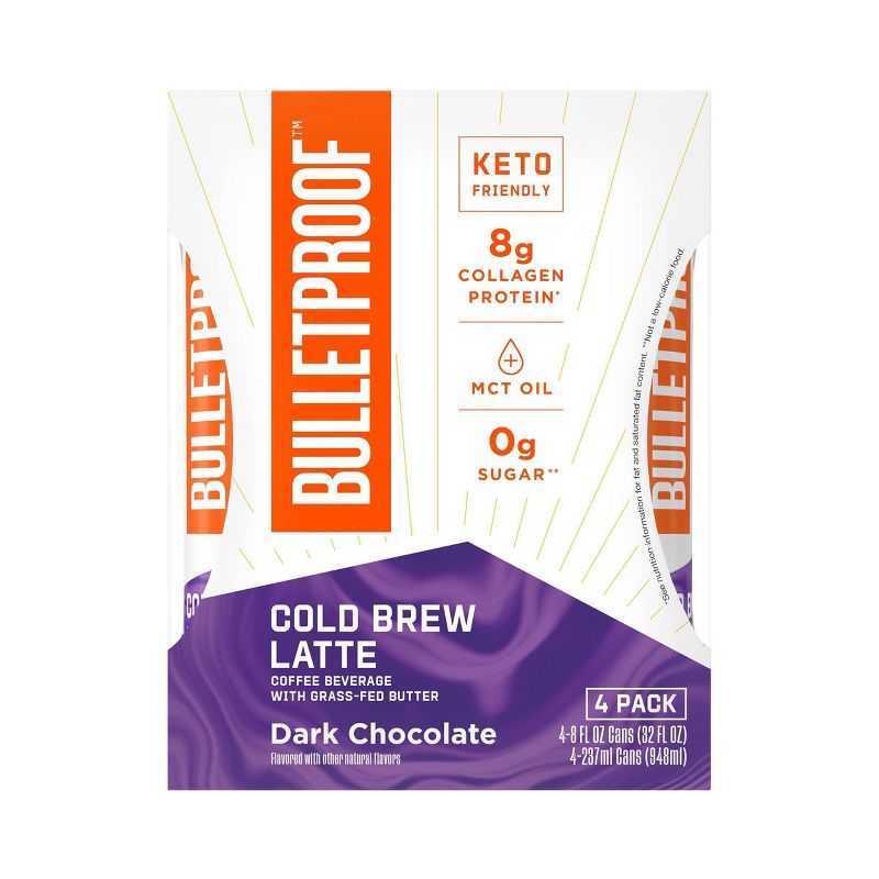 Bulletproof Cold Brew Coffee Dark Chocolate + Collagen - 4pk