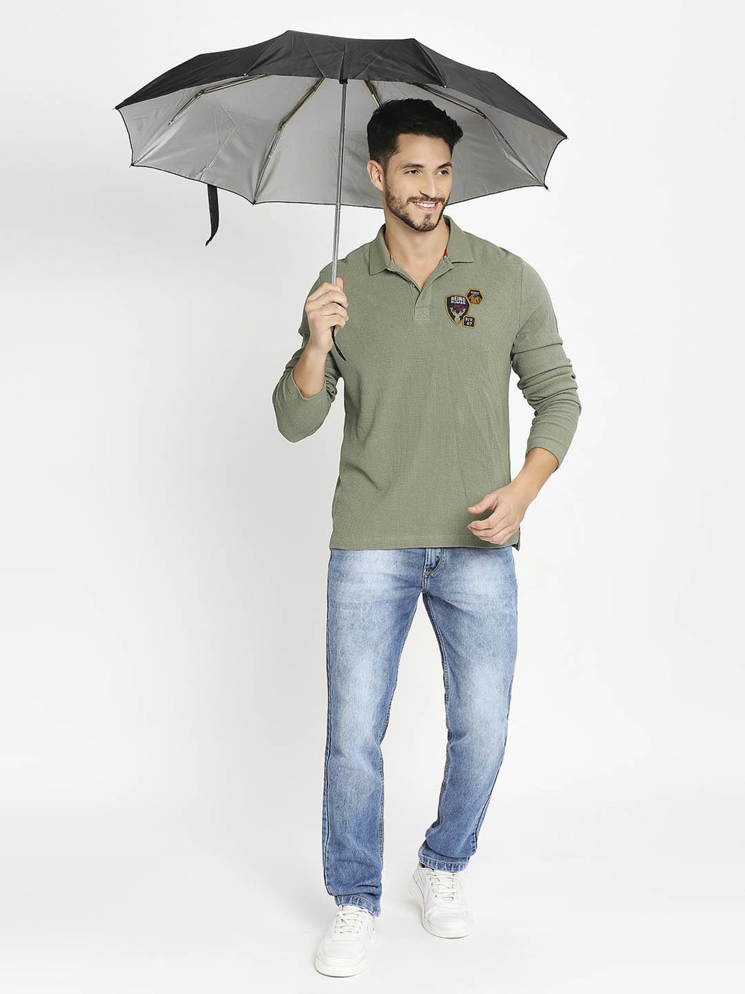 Citizen Black Solid Free Size Umbrella