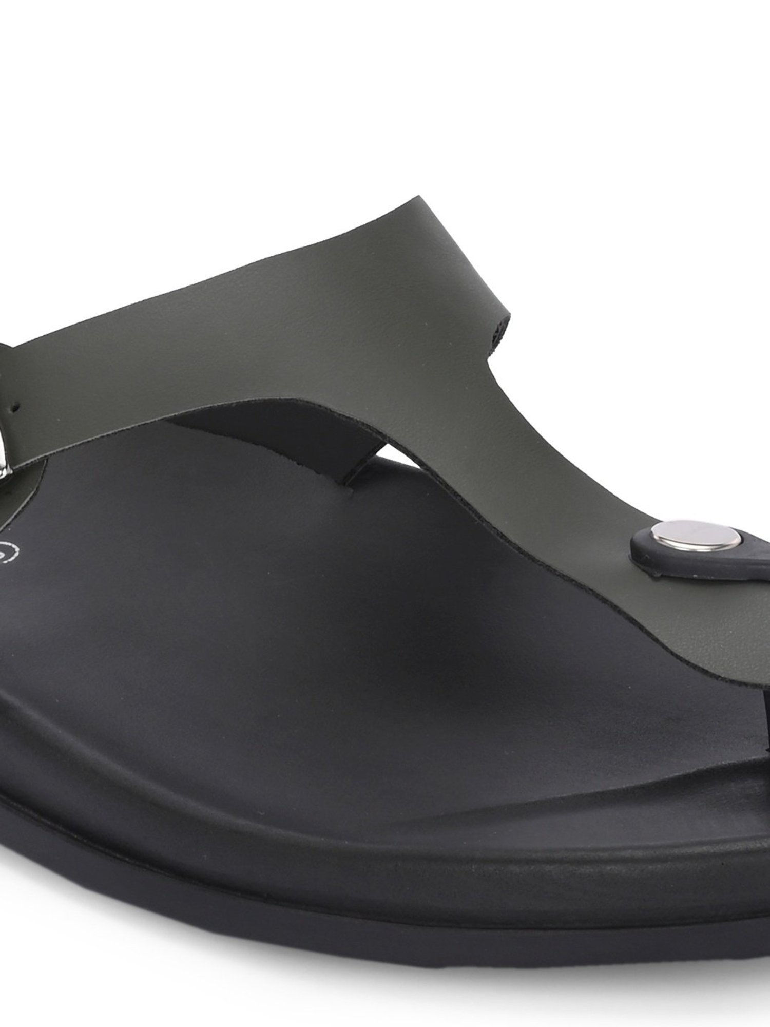 Hoversole Men's Olive T-Strap Sandals