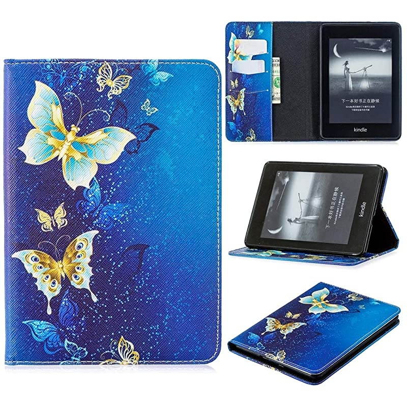 Kindle Paperwhite Case (10th Generation, 2018 Release),  PU Leather Stand Flip Folio [Card Holder] Protective Wallet Case Cover for  Kindle Paperwhite 4 2018 - Colorful Flower