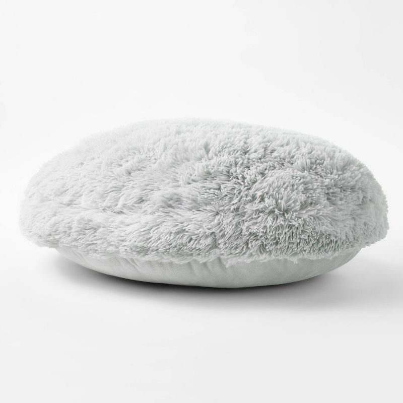 Faux Fur Floor Pillow Gray - Pillowfort™