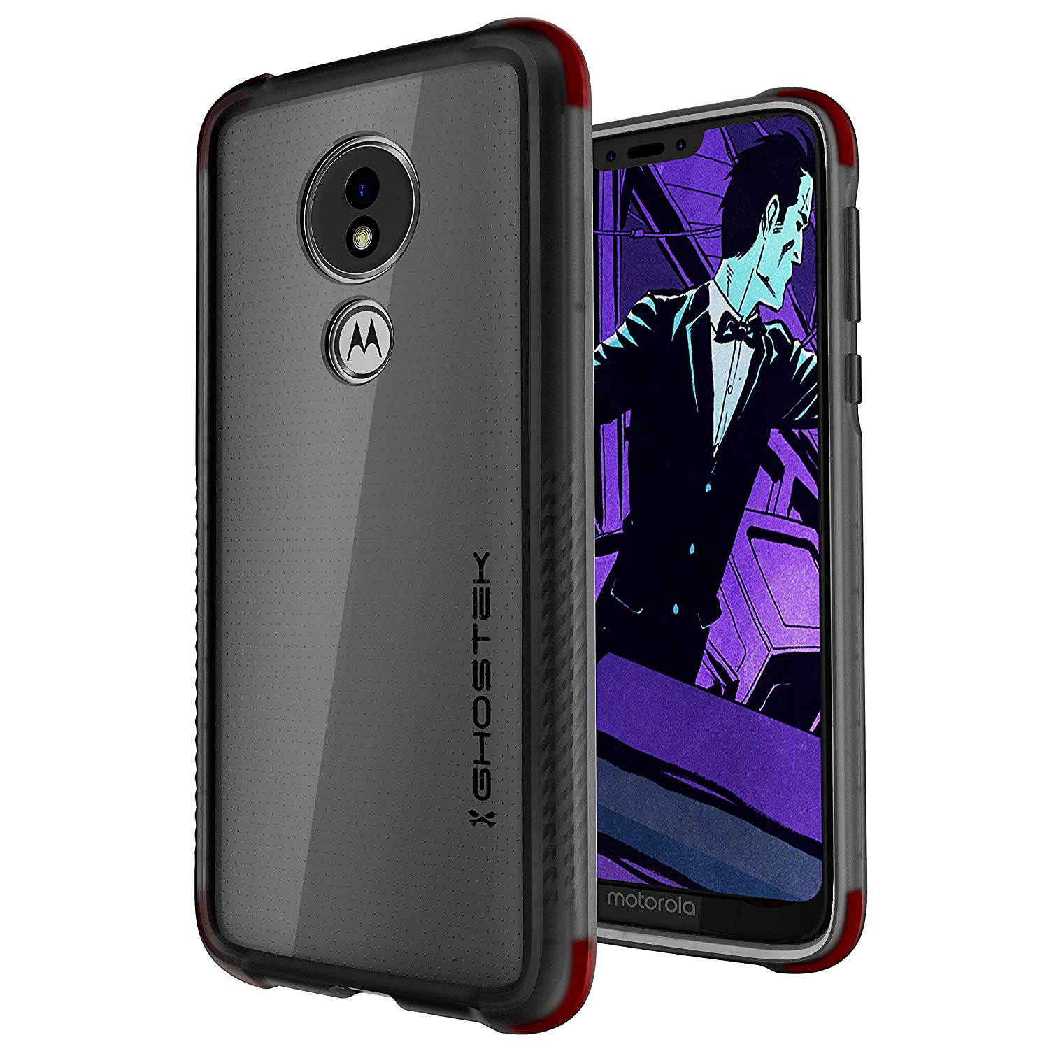 Ghostek Covert Clear Moto G7 Play Case with Super Slim Military Grade Armor Design Shockproof Heavy Duty Protection Scratch Resistant Back and Non-Slip Grip 2019 Moto G7 Play (5.7 Inch) - (Clear)