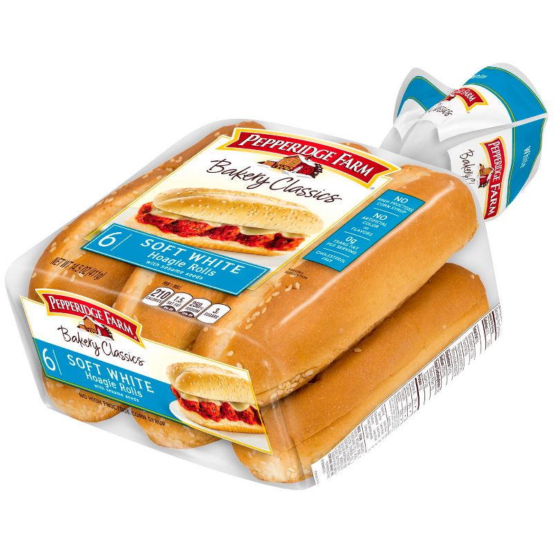 Pepperidge Farm Bakery Classics White with Sesame Seeds Hoagie Rolls - 14.5oz/6ct