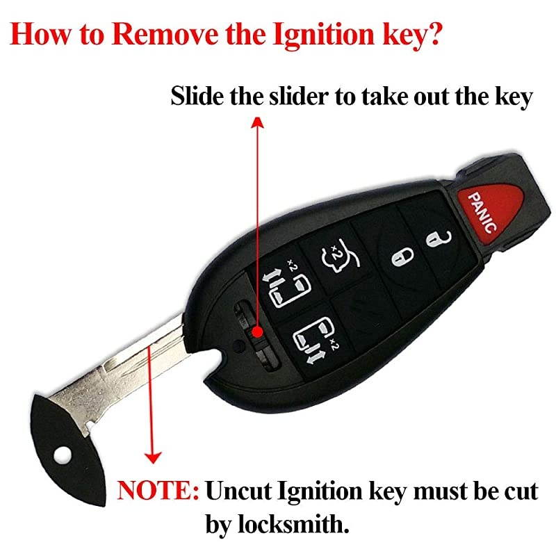 6 Button Key Fob Compatible for 2008-2015 Chrysler Town and Country,2008-2014 Dodge Grand Caravan