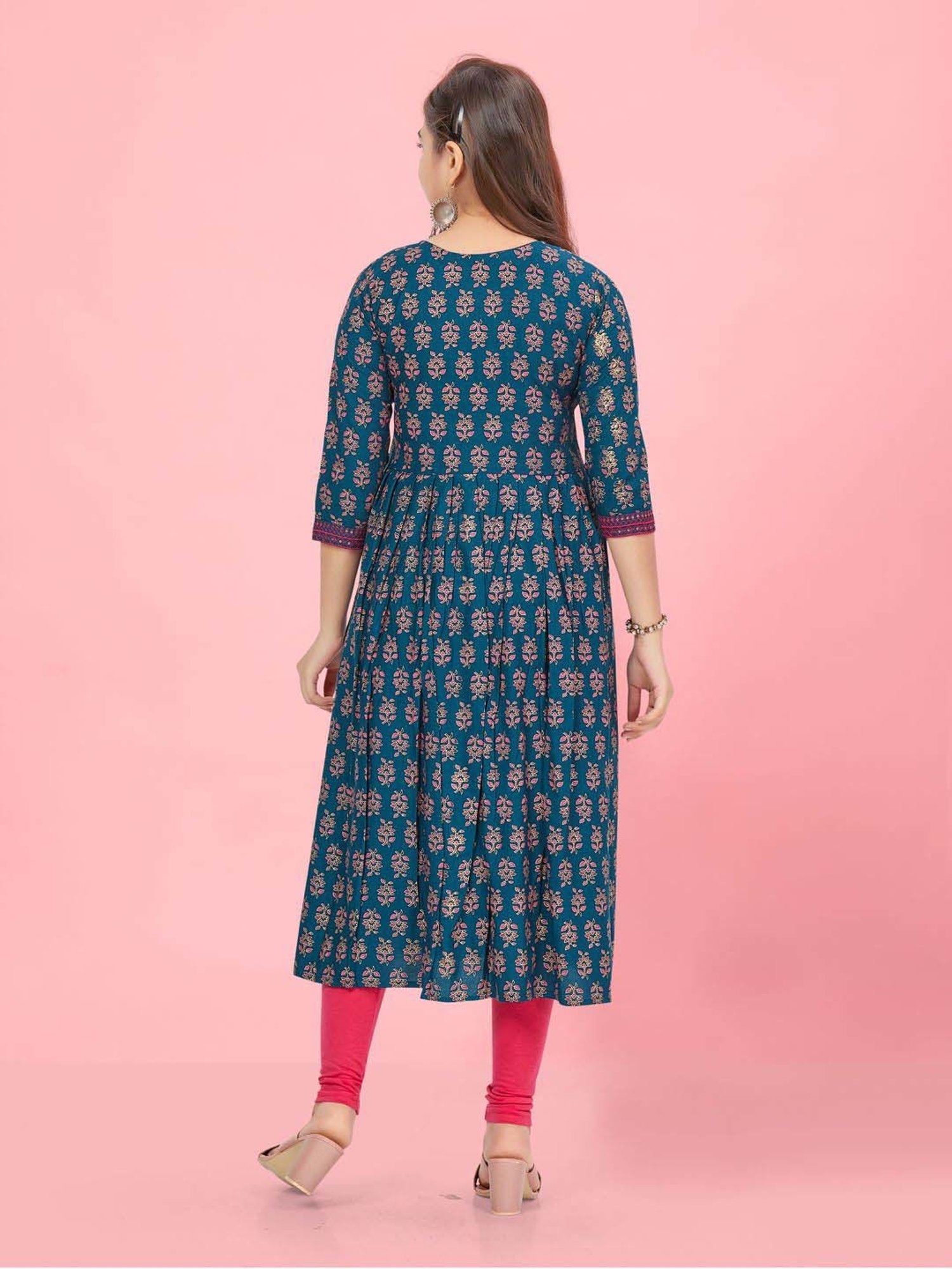 Peppermint Kids Navy Regular Fit Kurta Set