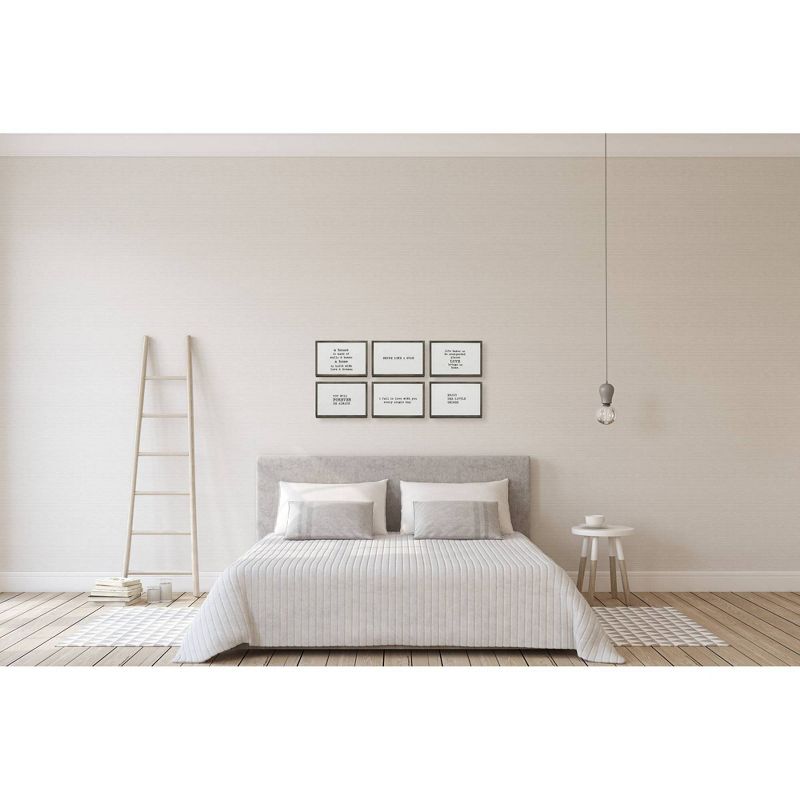 Set of 6 Sayings Metal and Glass Table Frames with Sayings Gray - 3R Studios