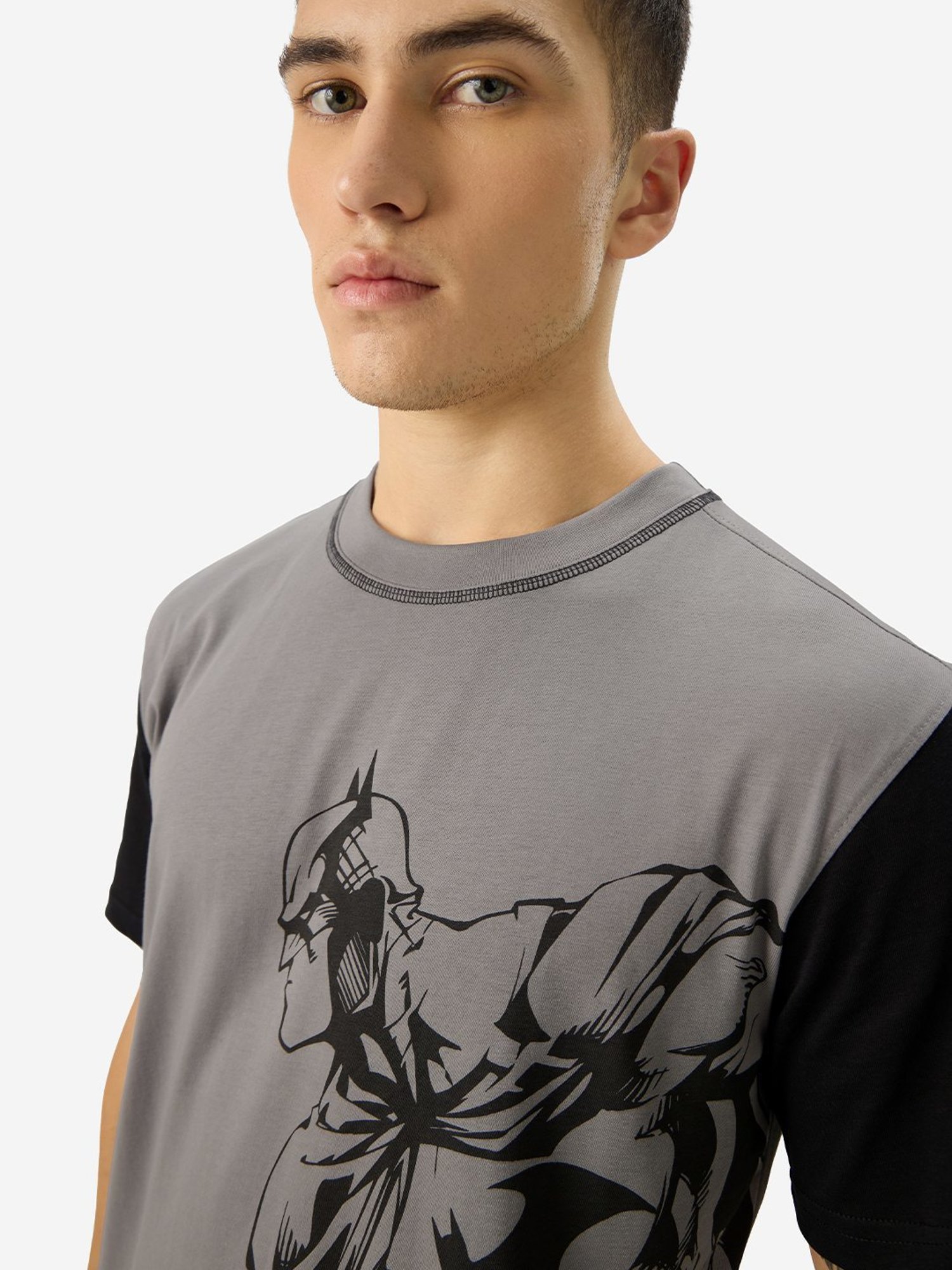 The Souled Store Grey Regular Fit Printed T-Shirt