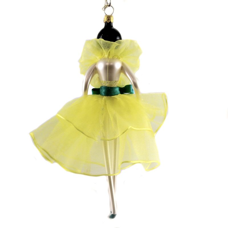 Italian Ornaments 7.0" Lady In Yellow Ornament Italian  -  Tree Ornaments