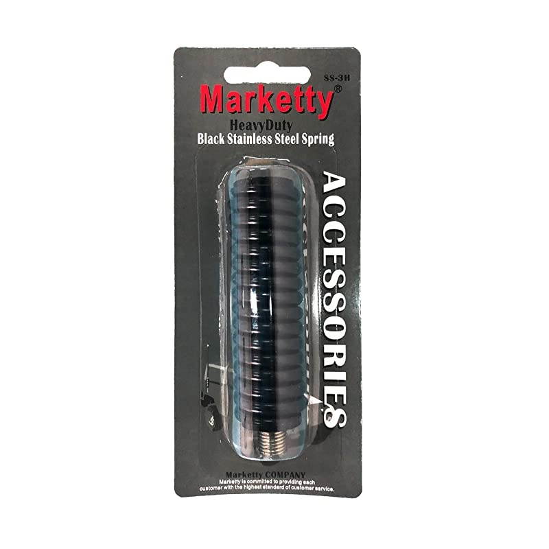SS-3H CB Antenna Spring,Stainless Steel Heavy Duty CB Radio Antenna Mount Spring,Spring to fit Mobile/in-Vehicle CB Radio Antenna Mount up to 60" Long and 3/8" X 24 Thread(Black)