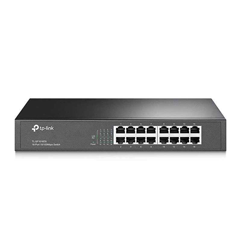 16 Port 10100Mbps Fast Ethernet Switch | Plug Play | DesktopRackmount | Sturdy Metal w Shielded Ports | Fanless | Limited Lifetime Protection | Unmanaged TLSF1016DS
