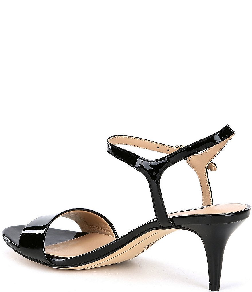 KARL LAGERFELD PARIS Demas Patent Leather Kitten Heel Sandals