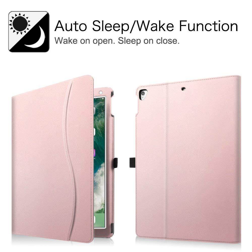 Fintie iPad Pro 12.9 Case - [Corner Protection] Multi-Angle Viewing Folio Stand Cover w/Pocket, Auto Wake/Sleep for Apple iPad Pro 12.9 1st Gen 2015 / iPad Pro 12.9 2nd Gen 2017, Rose Gold