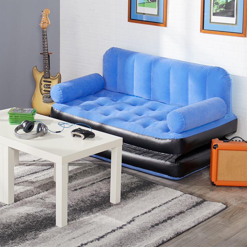 Bestway Multi Max Inflatable Air Couch or Double Bed with AC Air Pump, Blue