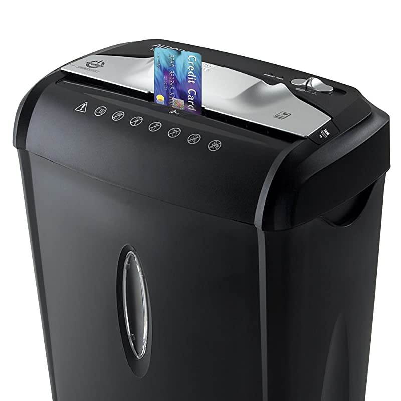 AU740XA 7Sheet CrossCut Paper Credit Card Shredder with Basket Black