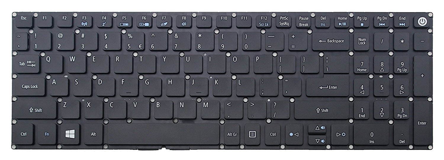 New US Black Laptop Keyboard (without frame) For Acer Aspire E15 E5-575 E5-575G E5-575-54FX E5-575G-55NW