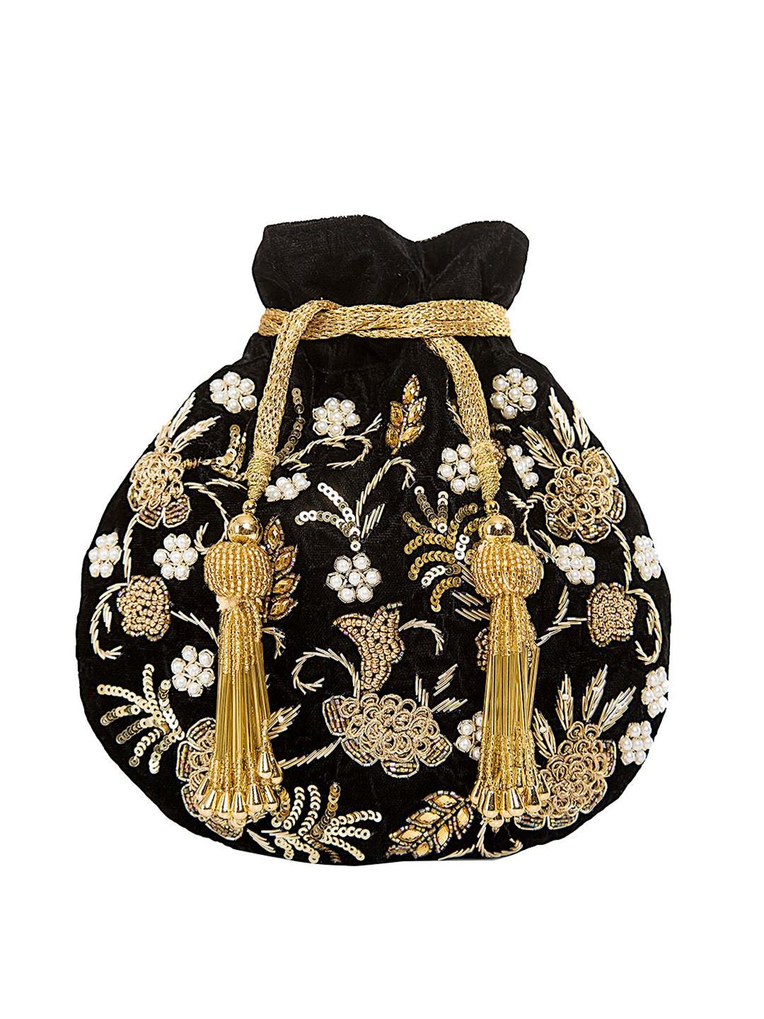 Tarini Nirula Black Velvet Potli