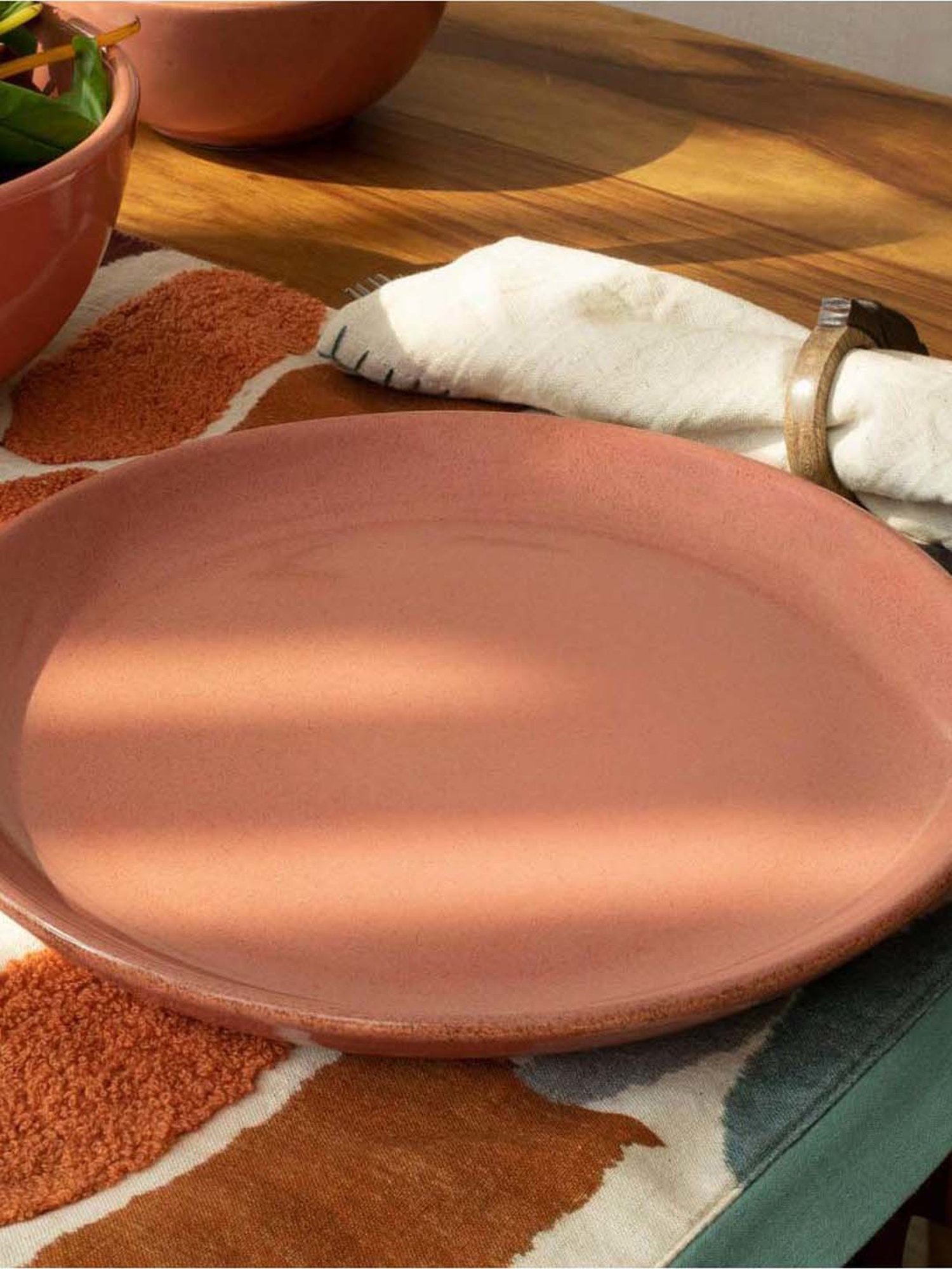 Pure Home and Living Transparent Glass Textured Dinner Plates