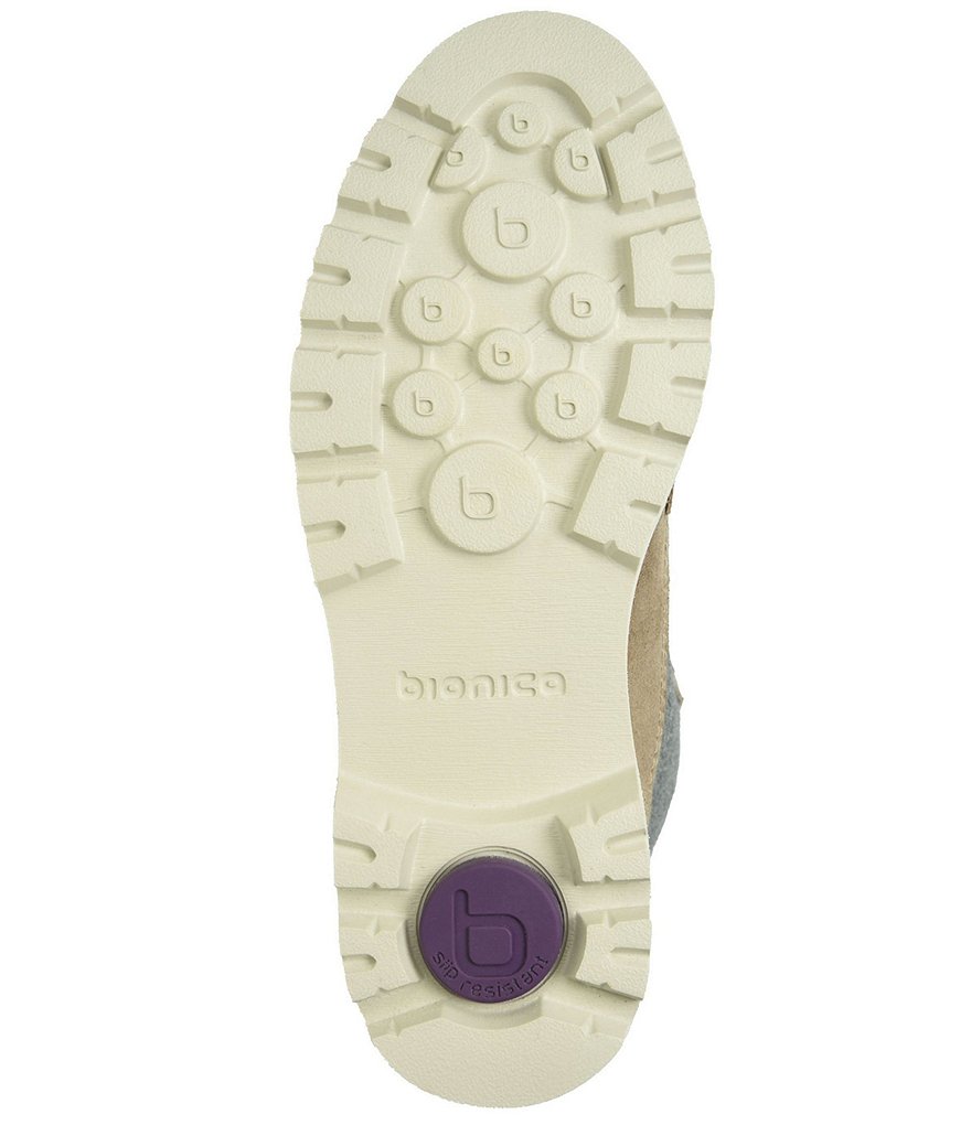 bionica Denali 2 Collection Derinda Waterproof Suede Block Heel Lug Sole Combat Booties