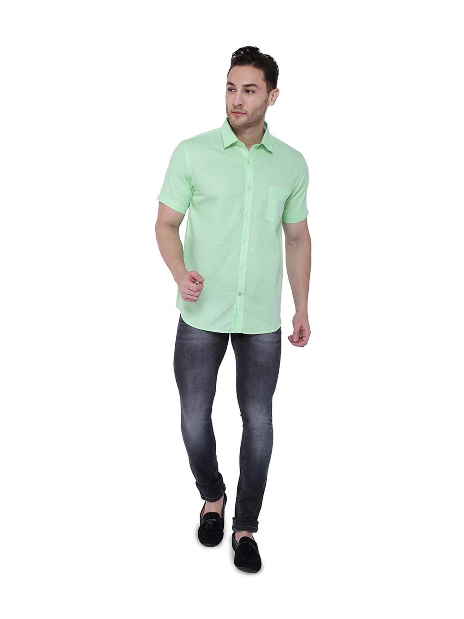 Southbay Pista Green Regular Fit Shirt