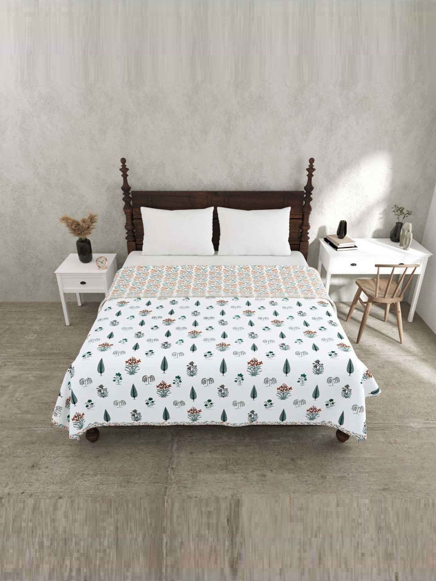 JaipurFabric Dark Green Cotton 150 GSM Reversible Ac Dohar