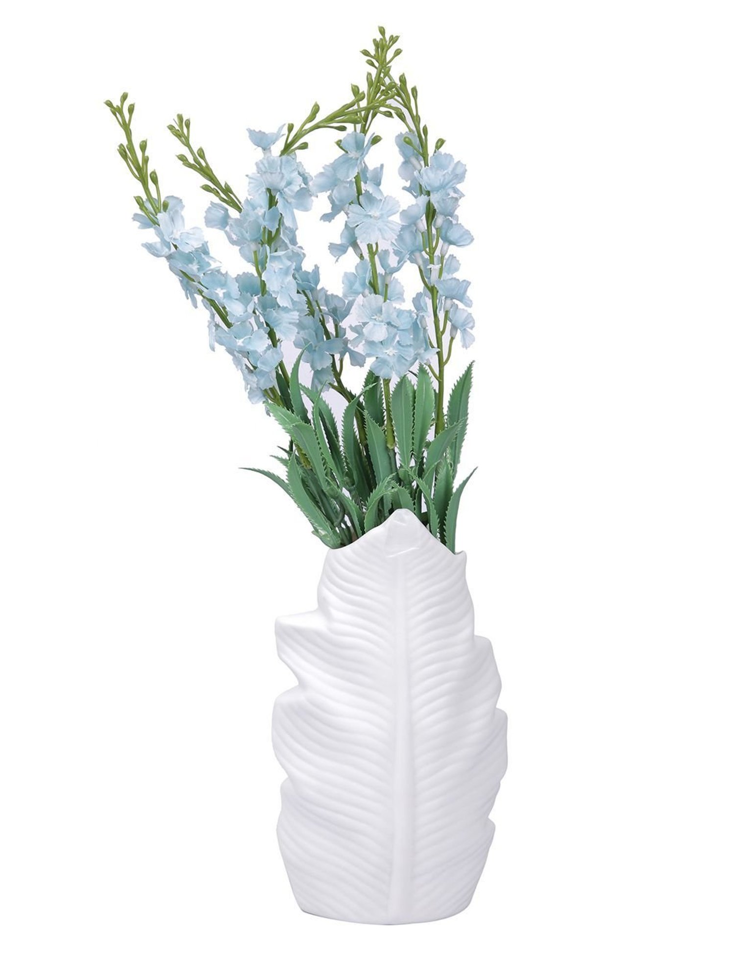 Tayhaa White Ceramic Feather Vase