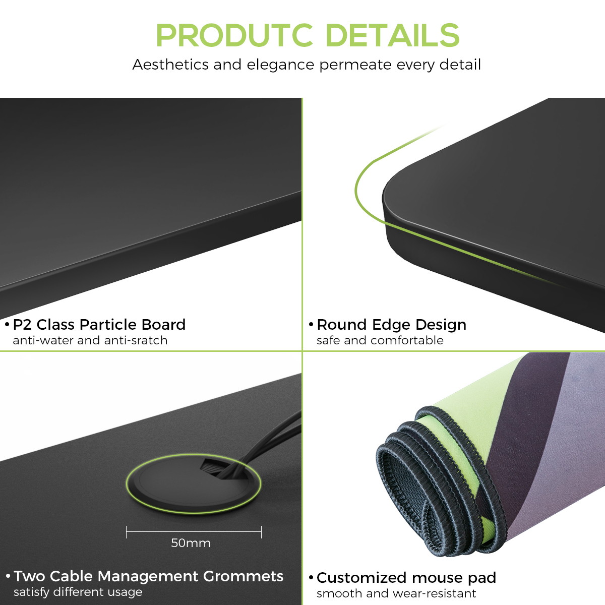 Eureka Ergonomic&reg; 60 inches Large Workstation Simple Computer Desk Home Office Table, Black