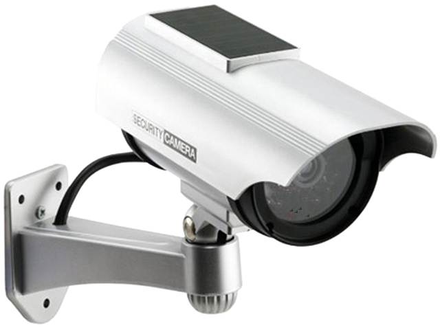 SPT SECURITY 15-CDM20 Solar Powered Fake Dummy Security Camera, Silver