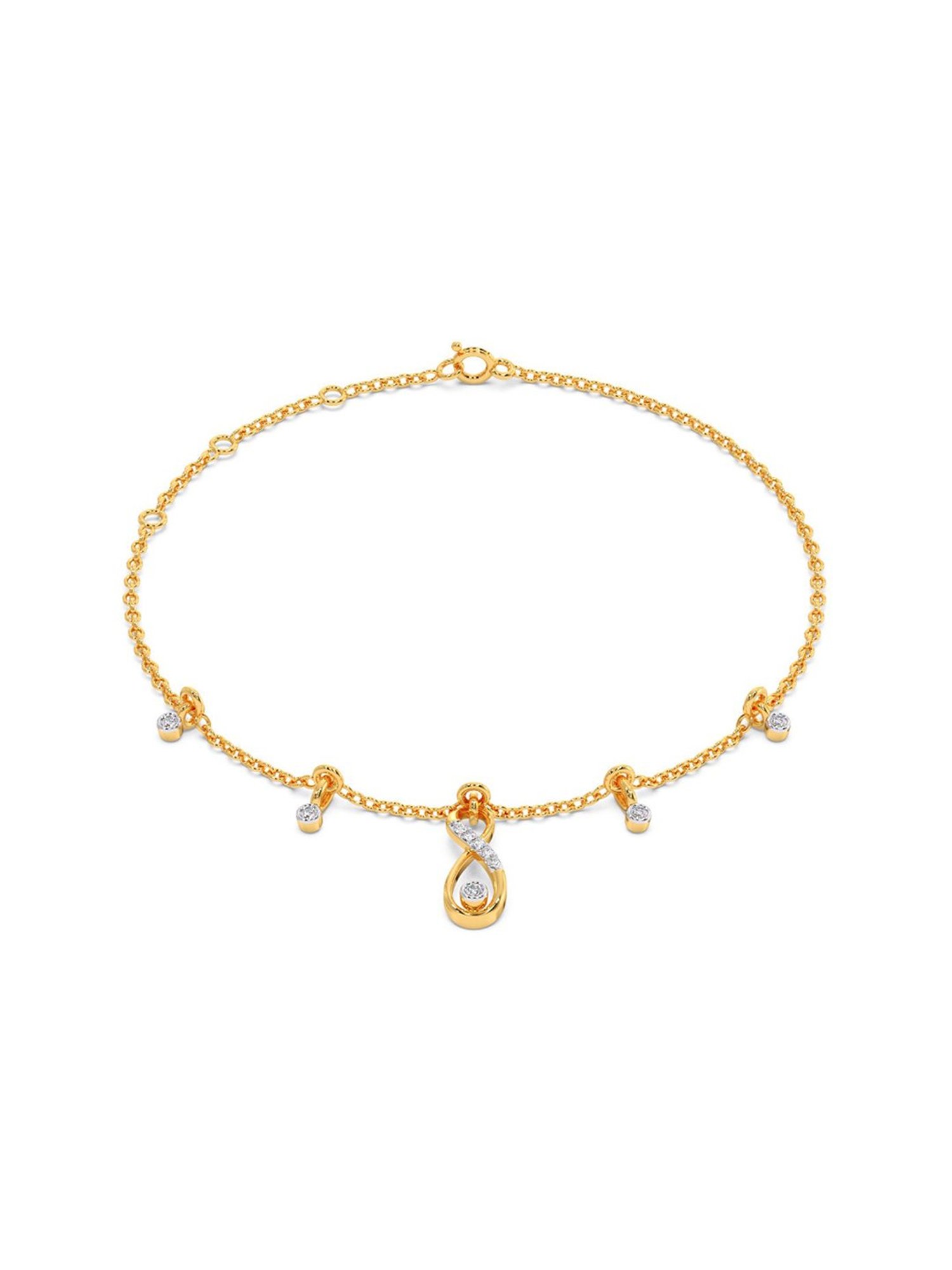 Candere by Kalyan Jewellers BIS Hallmark 18K Yellow Gold and Certified Diamonds Bracelet
